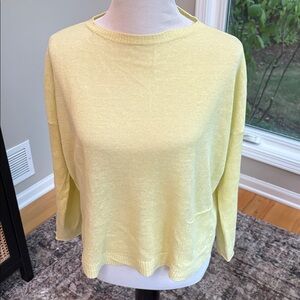 Eileen Fisher |  Soft Yellow Knit Top, Sz S